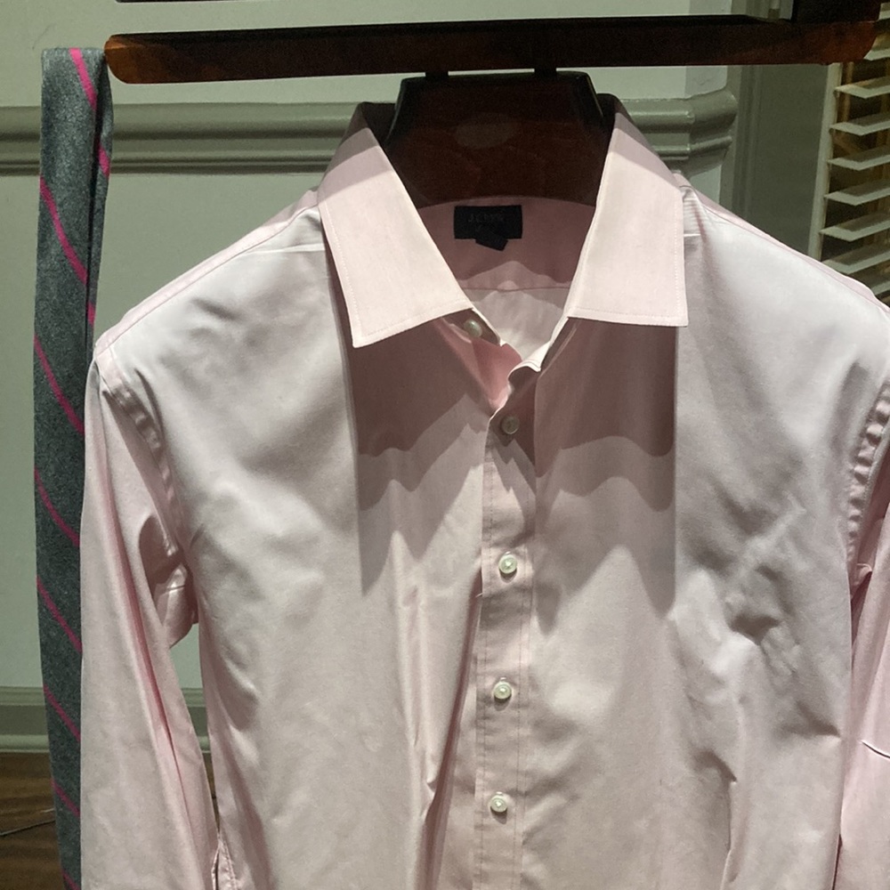 Mens 16 1/2/35 J Crew French collar pink shirt, bought @ J CrewTie not included